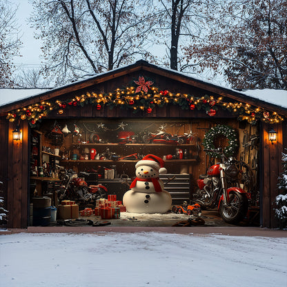 Lorva Christmas Garage Door Banner Decoration Snowman's Workshop