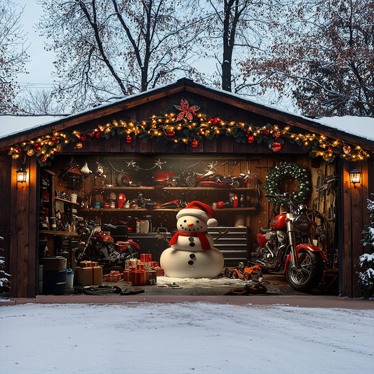 Lorva Christmas Garage Door Banner Decoration Snowman's Workshop