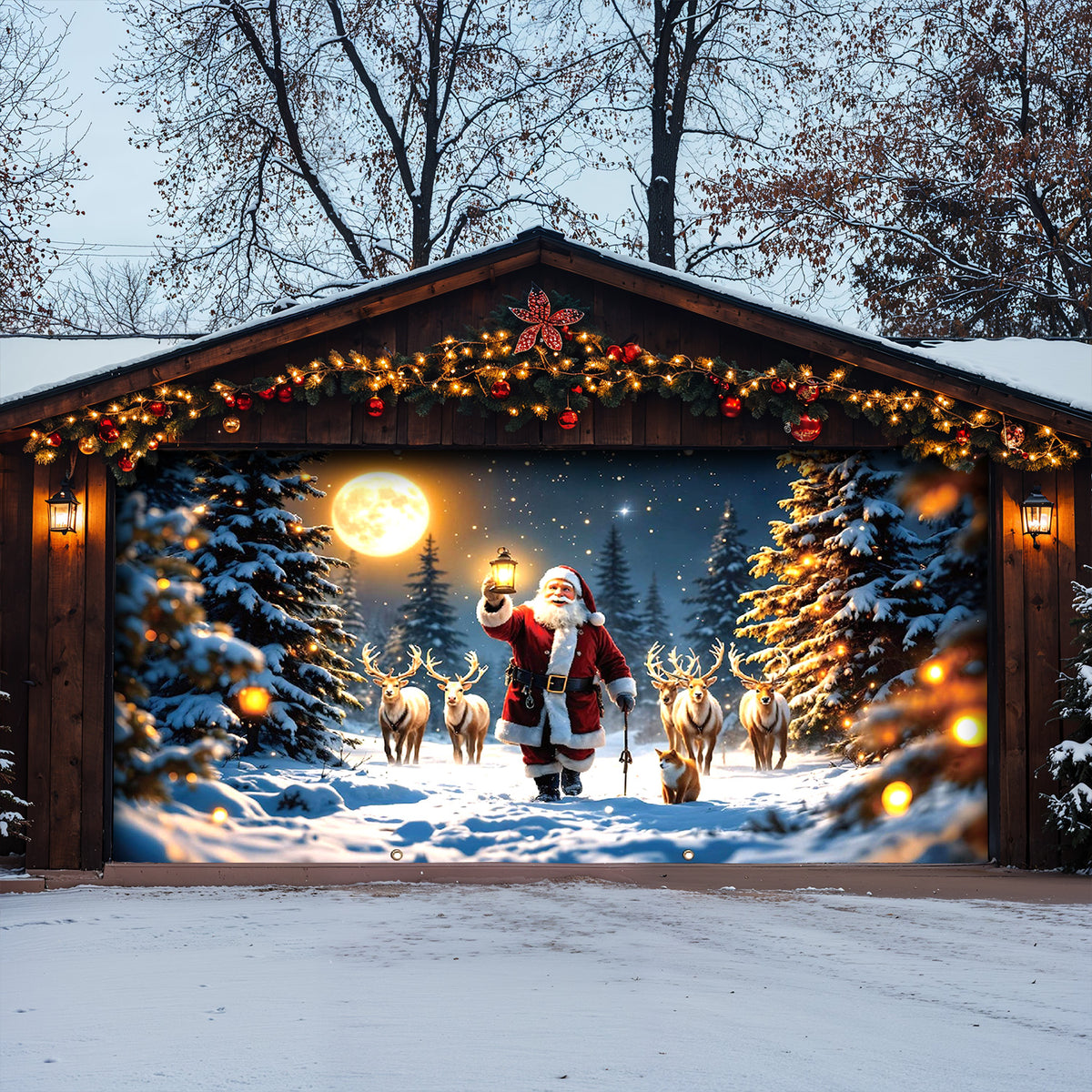 Lorva Christmas Garage Door Banner Decoration Christmas Delight