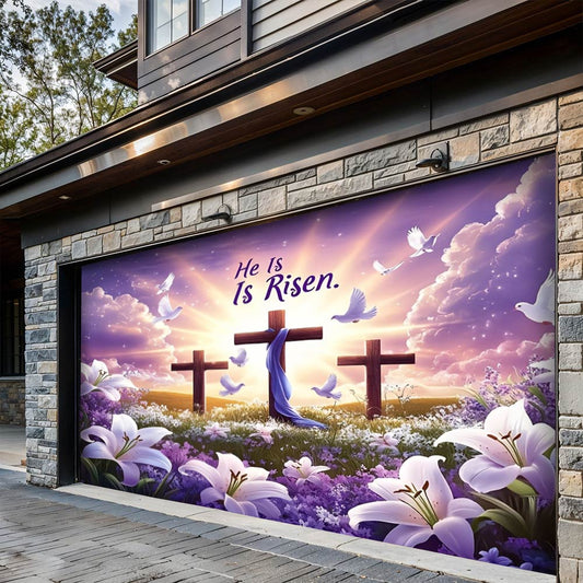 Lorva Garage Door Banner Decoration He Is Risen