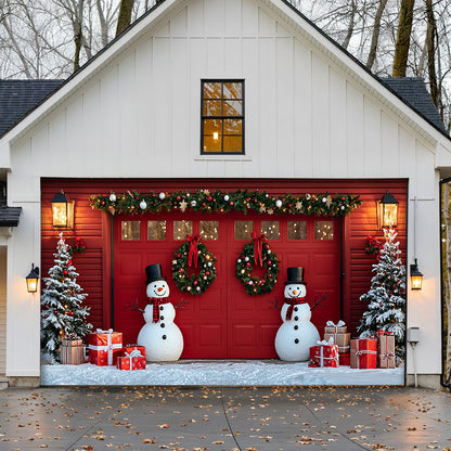 Lorva Christmas Garage Door Banner Decoration The Cute Snowman Gate