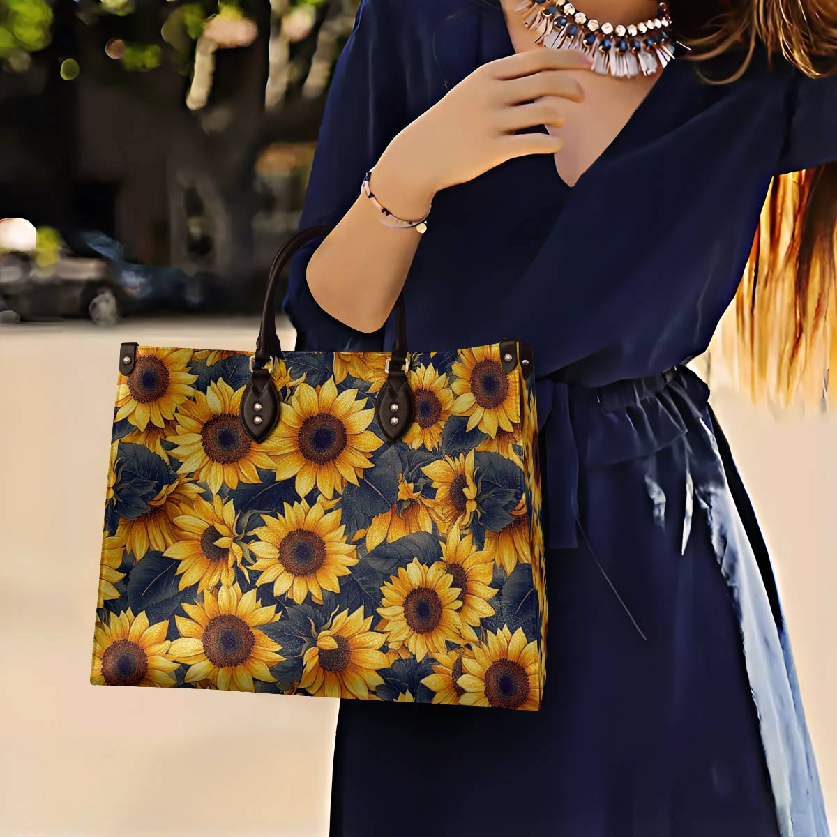 Lorva Sunflower Leather Bag Harvest Glow