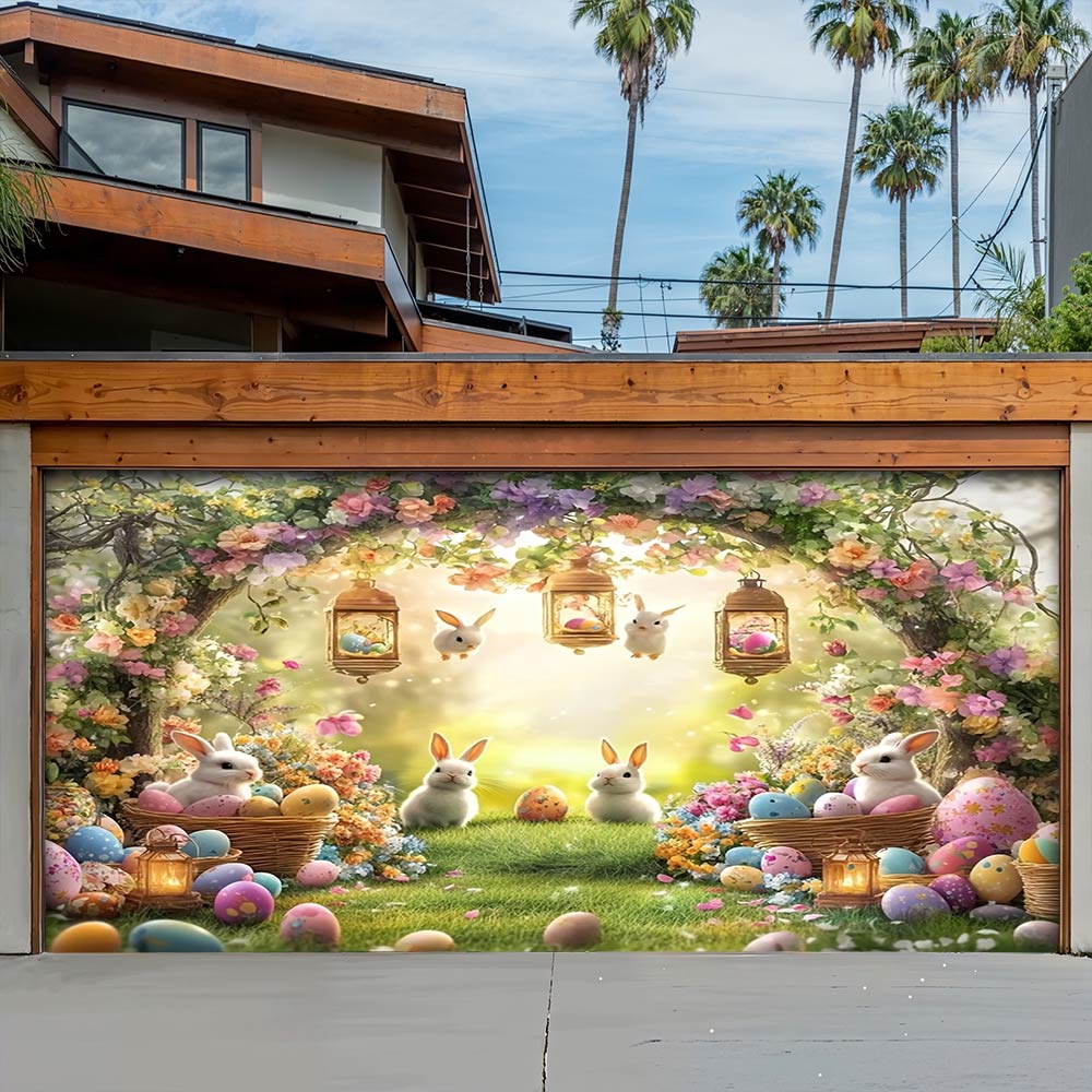 Lorva Garage Door Banner Decoration Happy Easter