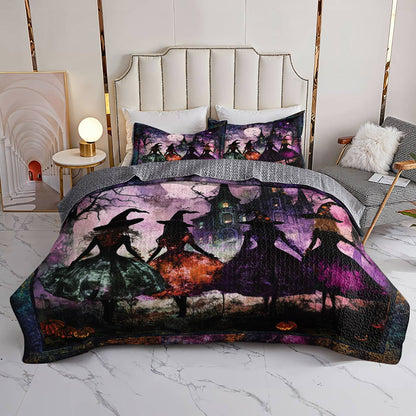Witch Lorva All Season Quilt 3-Piece Set Mystic Moon Witches