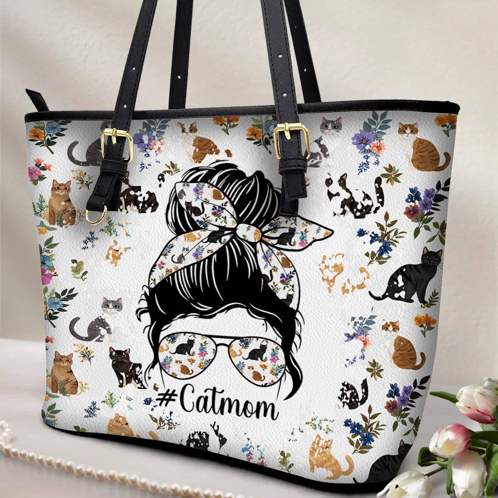 Lorva Leather Tote Bag Catmom