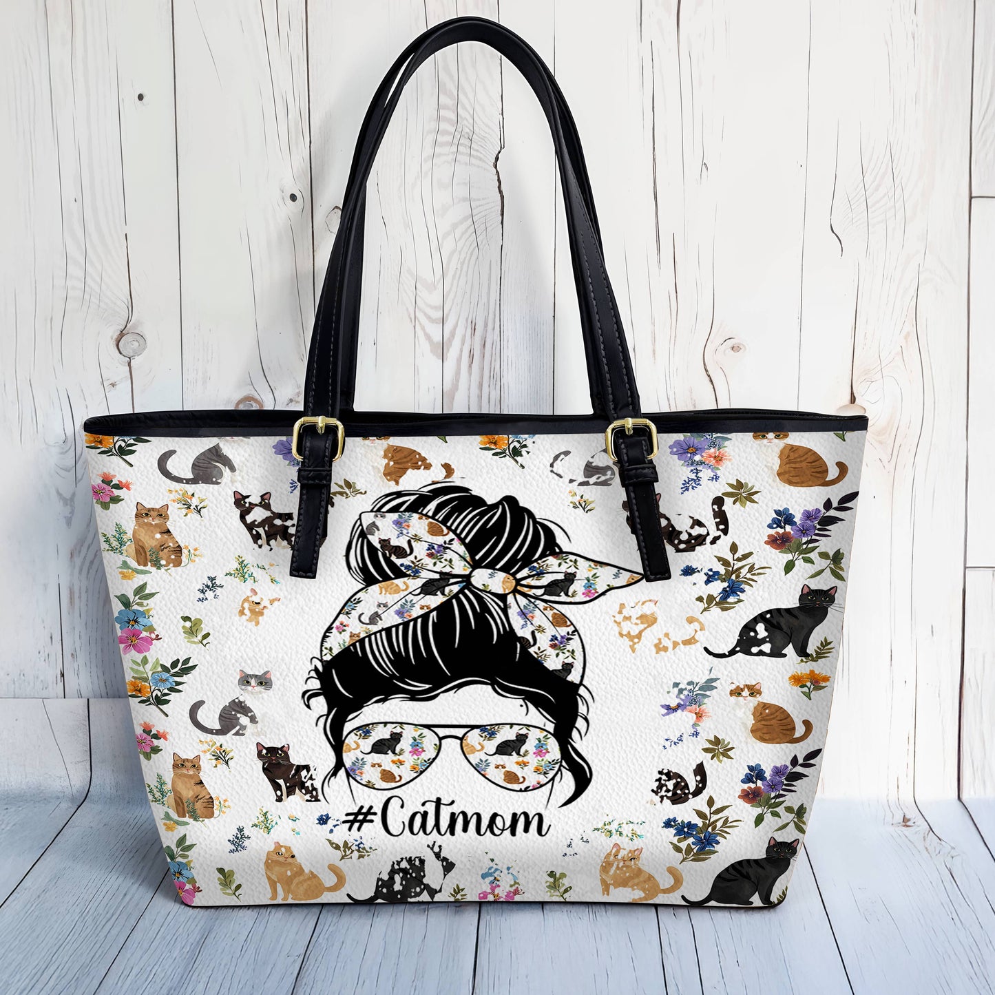 Lorva Leather Tote Bag Catmom