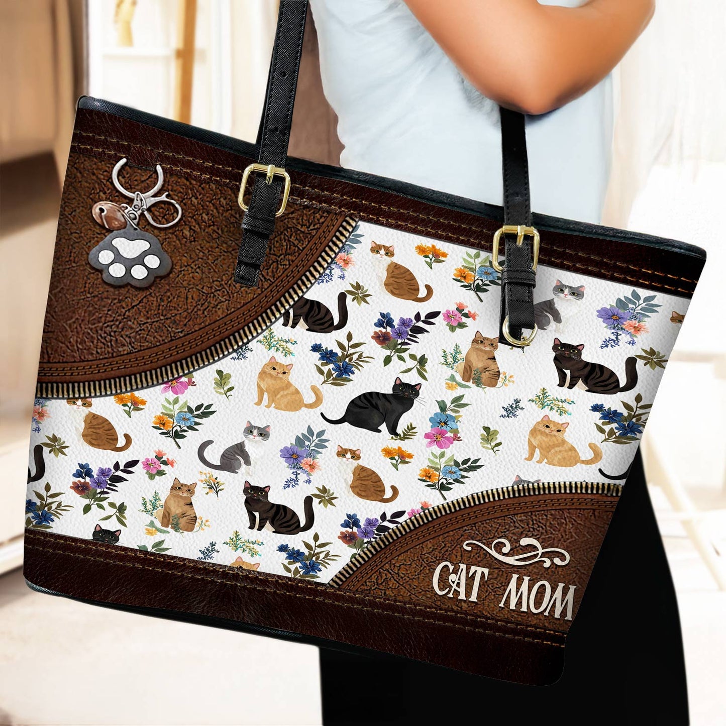 Lorva Leather Tote Bag Beautiful Catmom