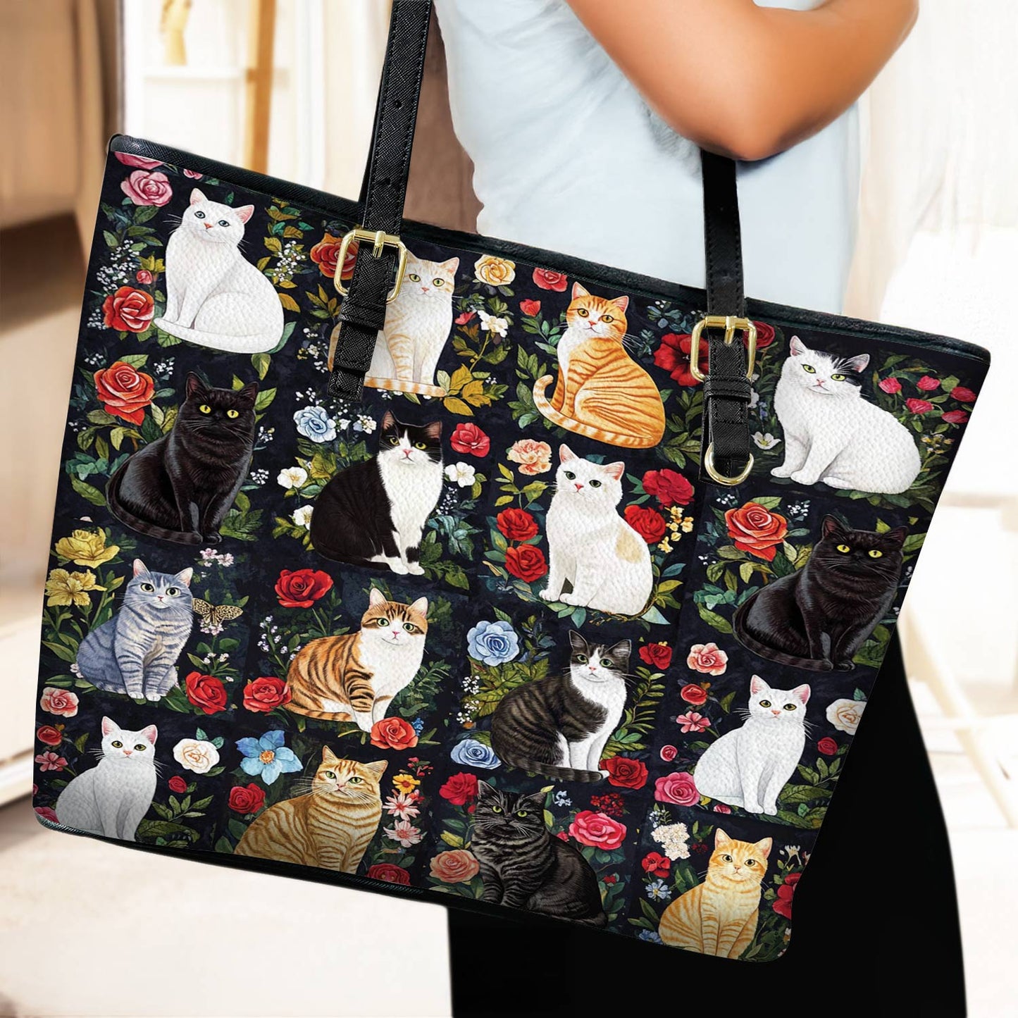 Lorva Leather Tote Bag Cat Lover’s Paradise