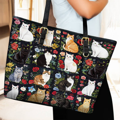 Lorva Leather Tote Bag Cat Lover’s Paradise