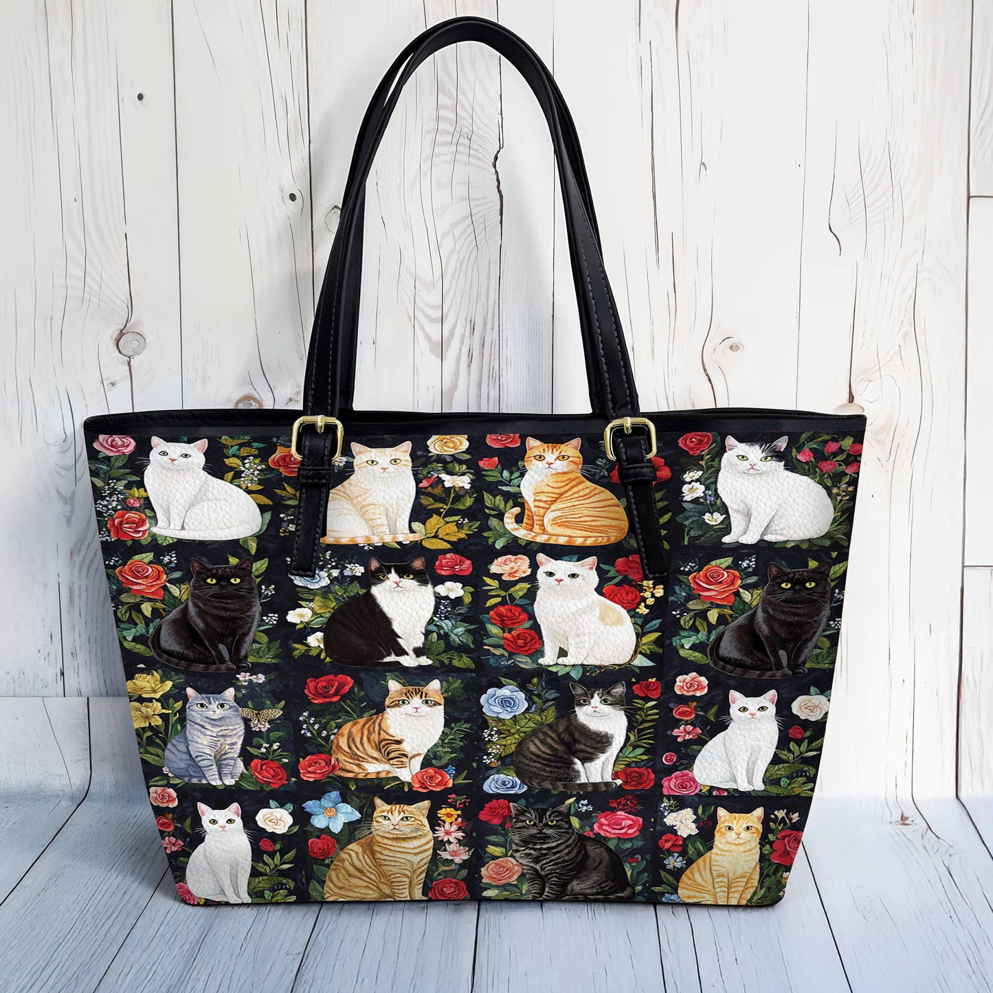 Lorva Leather Tote Bag Cat Lover’s Paradise
