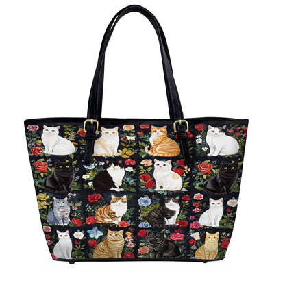 Lorva Leather Tote Bag Cat Lover’s Paradise