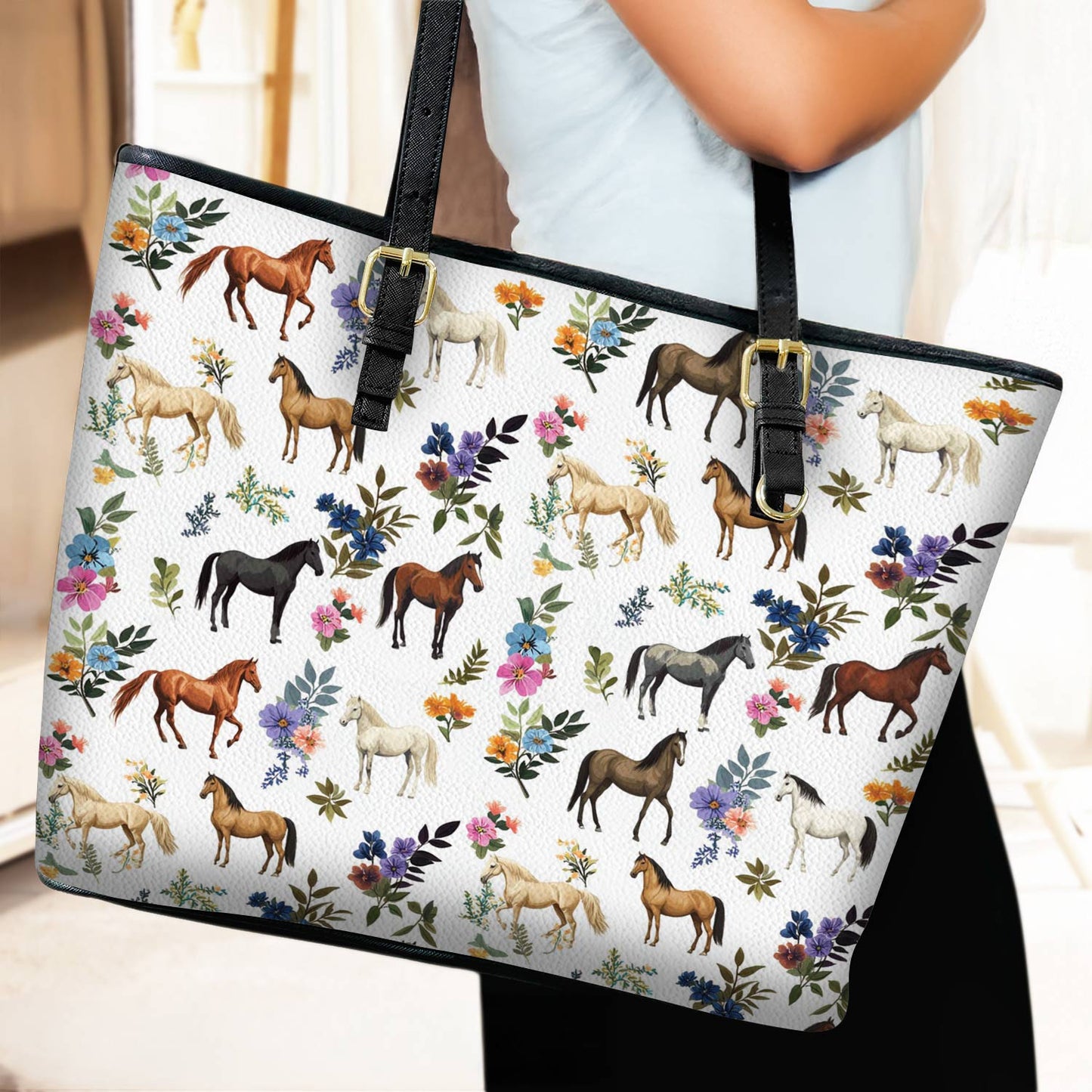 Lorva Leather Tote Bag Just A Girl Who Loves Horses