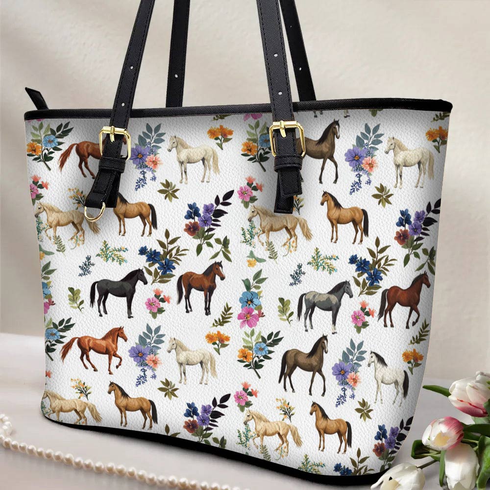 Lorva Leather Tote Bag Just A Girl Who Loves Horses