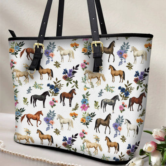 Lorva Leather Tote Bag Just A Girl Who Loves Horses