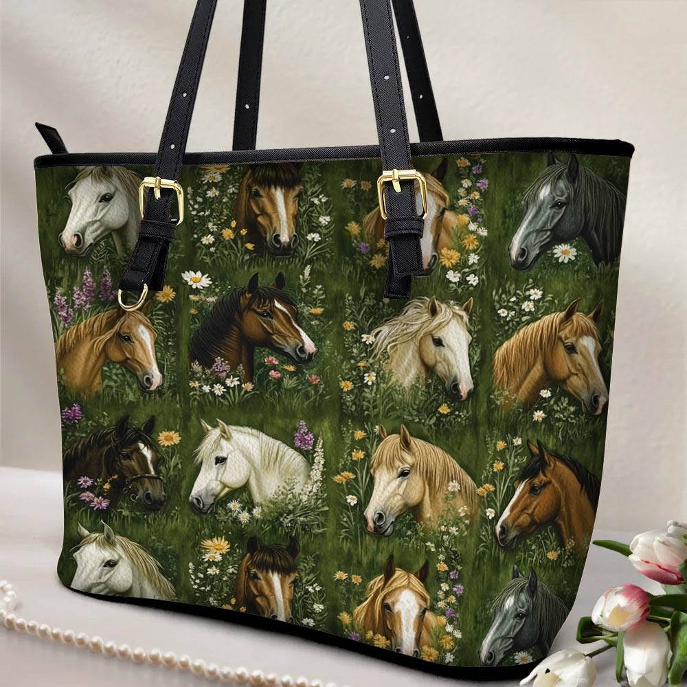 Lorva Leather Tote Bag Nature’s Symphony Horse