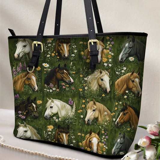Lorva Leather Tote Bag Nature’s Symphony Horse