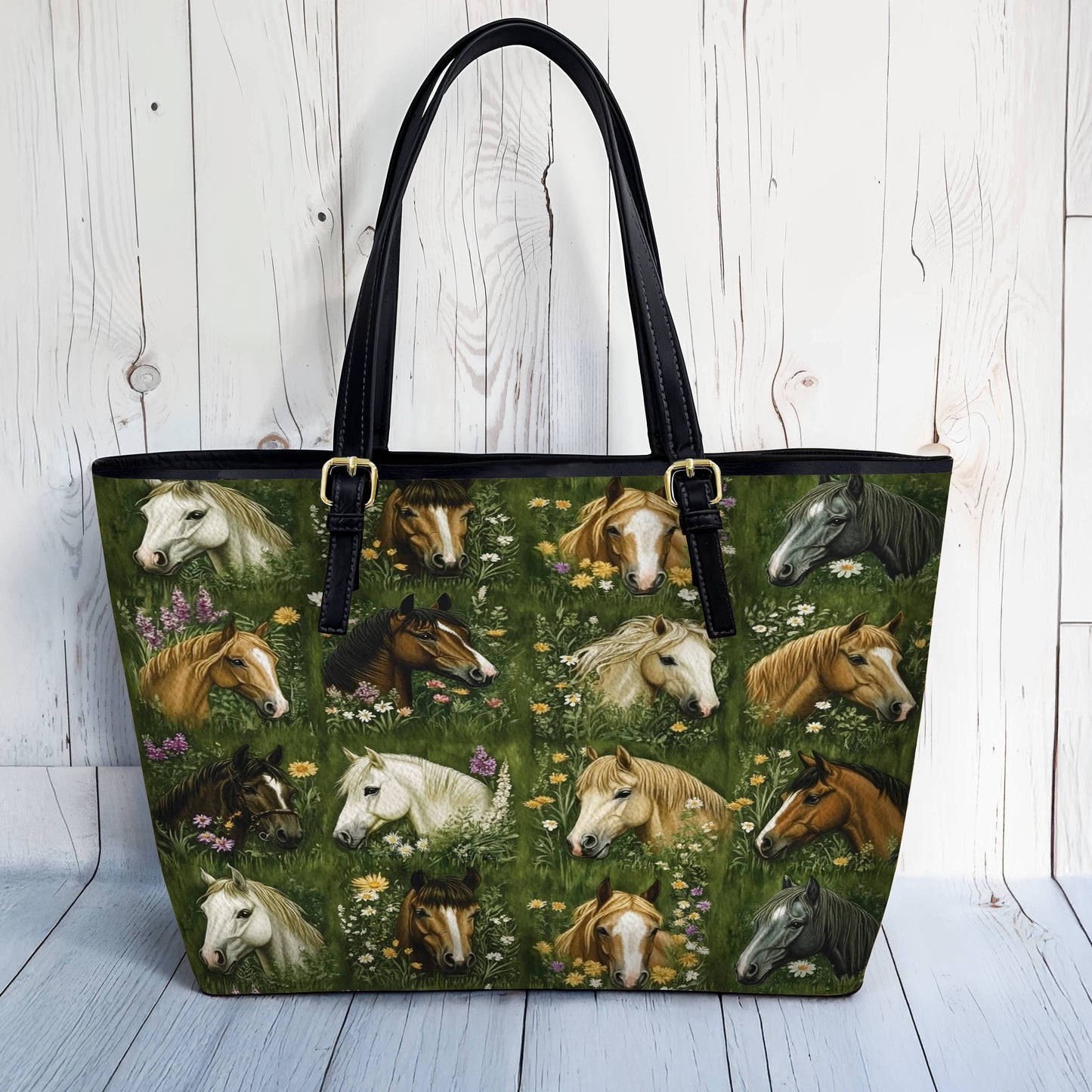 Lorva Leather Tote Bag Nature’s Symphony Horse