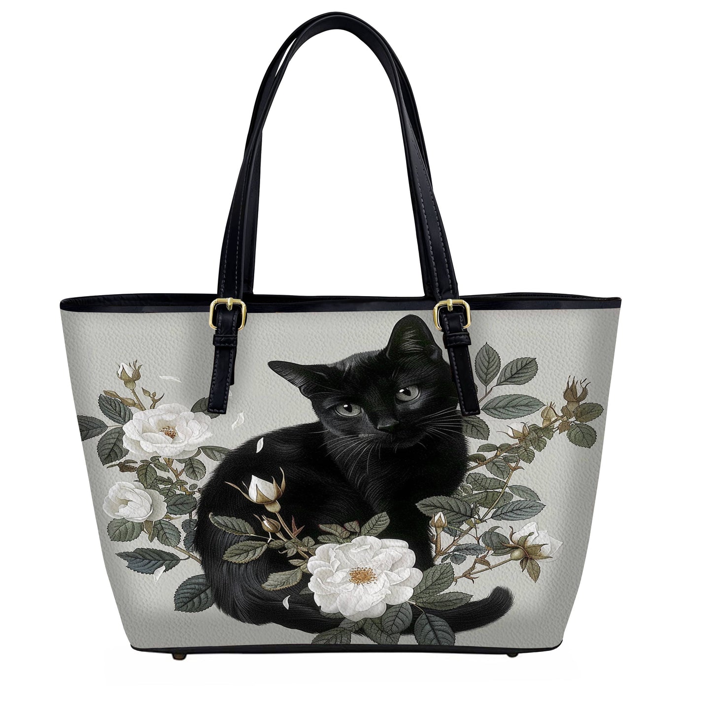 Lorva Leather Tote Bag The Enchanted Black Cat