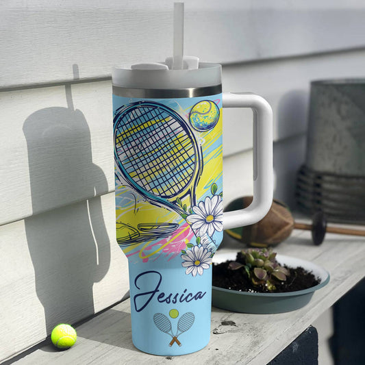 Lorva Personalized Tumbler Tennis Lovely