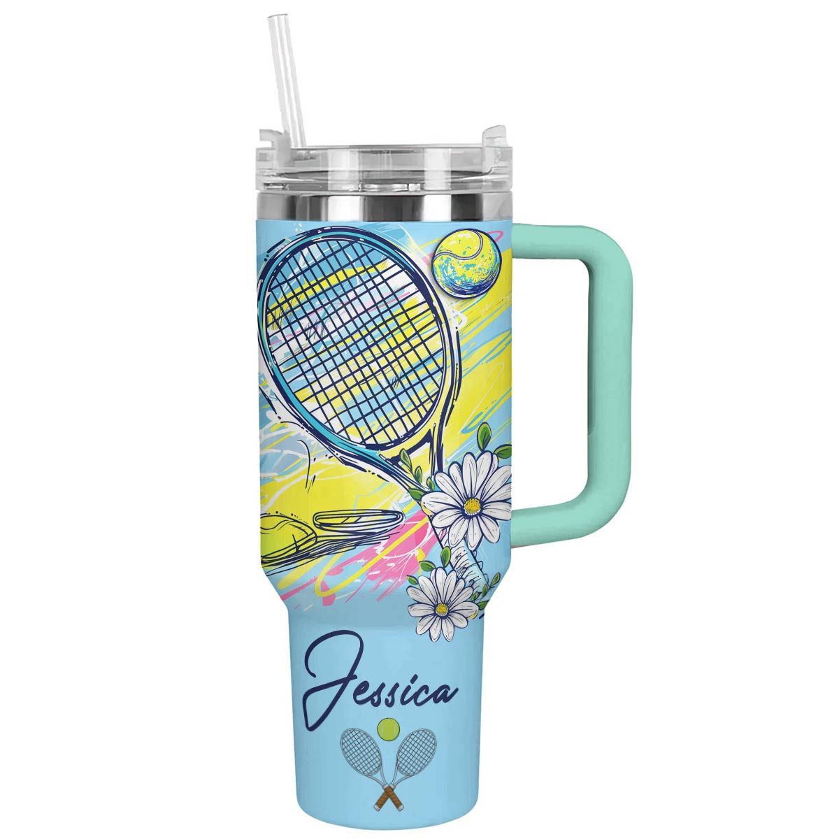 Lorva Personalized Tumbler Tennis Lovely