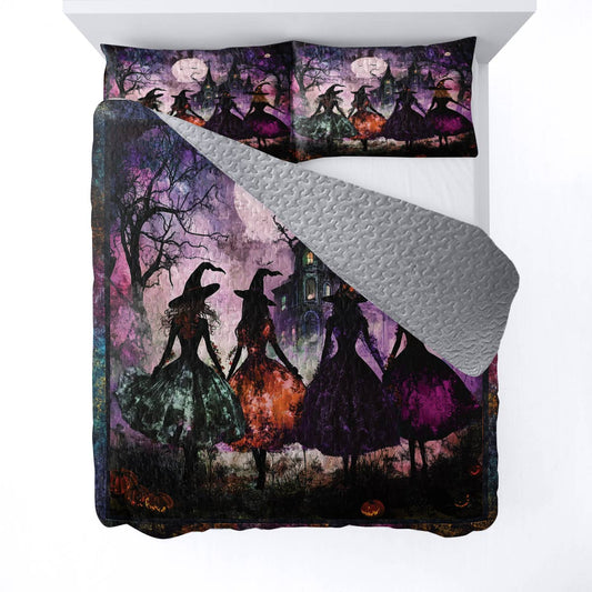Witch Lorva All Season Quilt 3-Piece Set Mystic Moon Witches