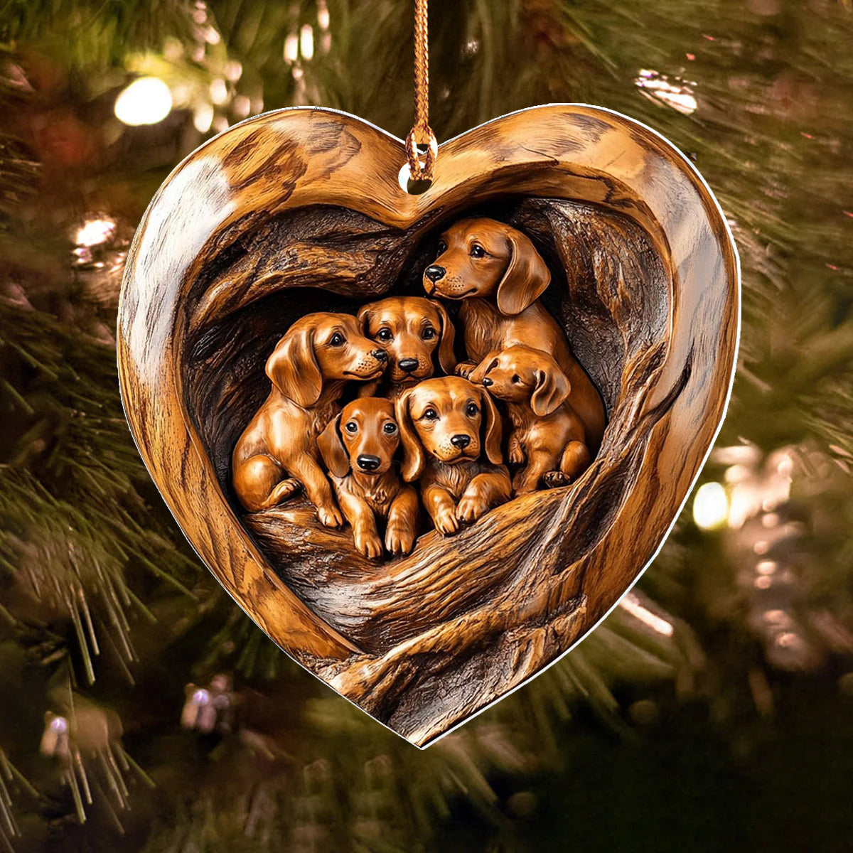 Lorva Dachshund 2D Acrylic Ornament Heart