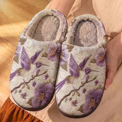 Lorva Hummingbird Fleece Lined Slippers Flower Serenade
