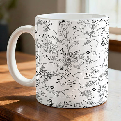 Lorva Mug Amazing Floral Dachshunds