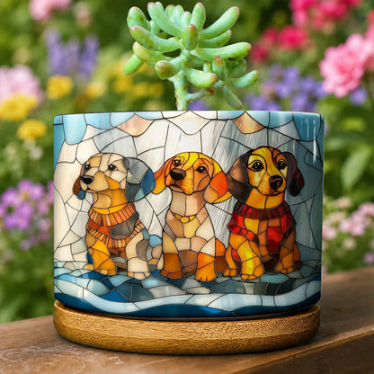 Lorva Dachshund Ceramic Plant Pot Cuteness