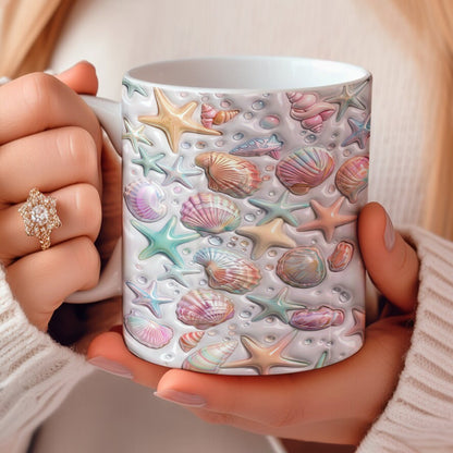 Lorva Puff Flat Printed Mug Coastal Shell