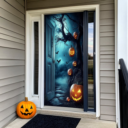 Lorva Halloween Door Cover Pumpkin Hollow Door