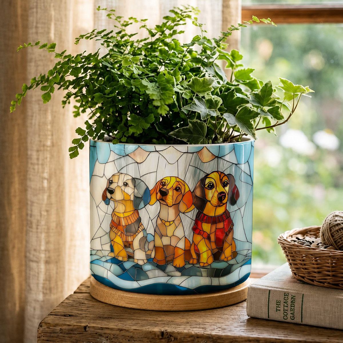 Lorva Dachshund Ceramic Plant Pot Cuteness