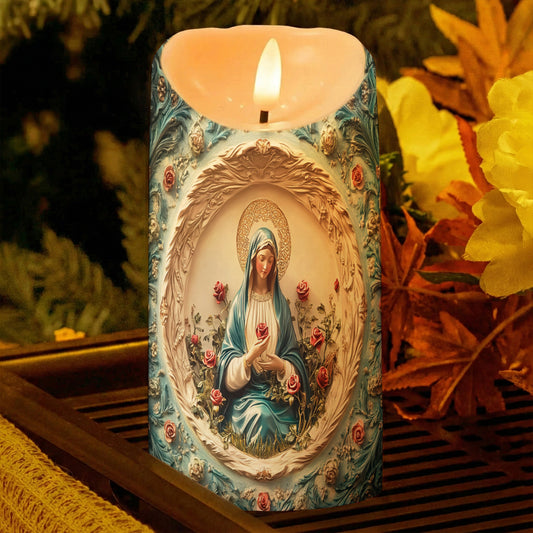 Lorva LED Candle Blessed Mother Serenity
