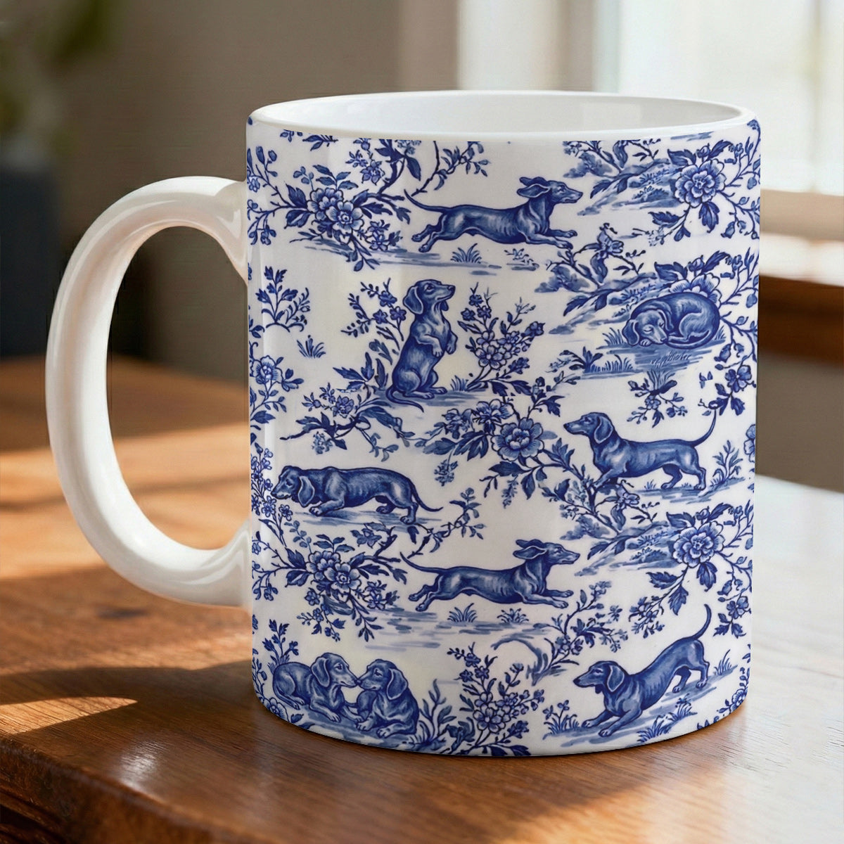 Lorva Mug Classical Floral Dachshunds