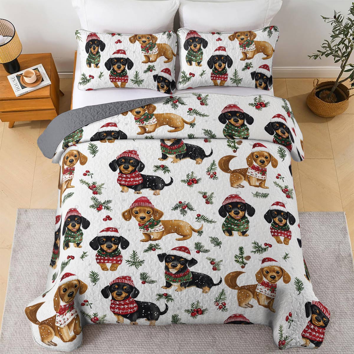 Dachshund Lorva All Season Quilt 3-Piece Set