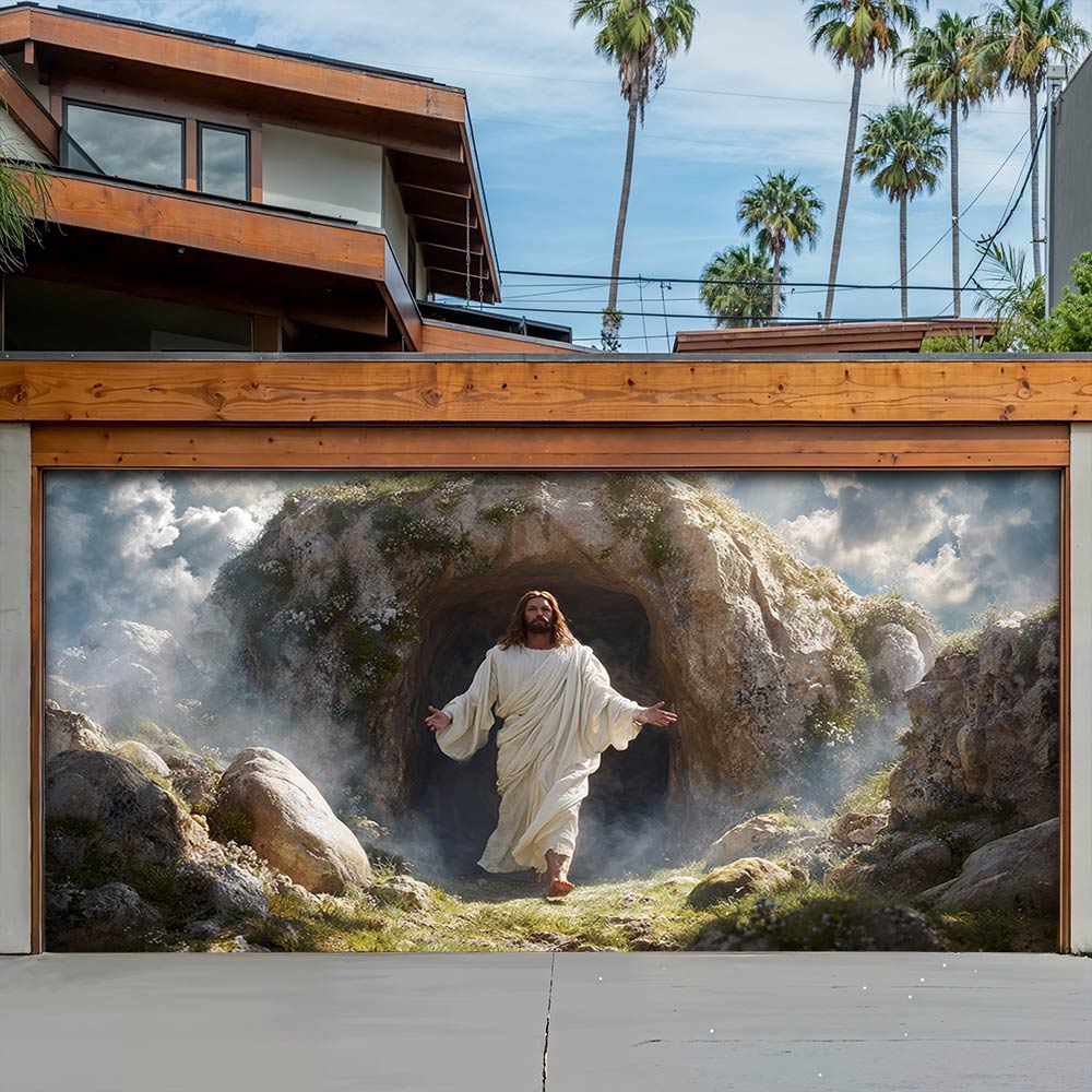 Lorva Garage Door Banner Decoration The Risen King