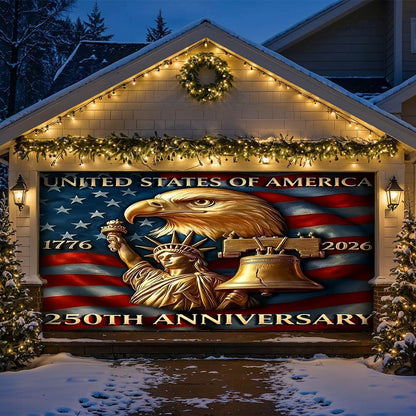 Lorva Garage Door Banner Decoration America 250th Anniversary