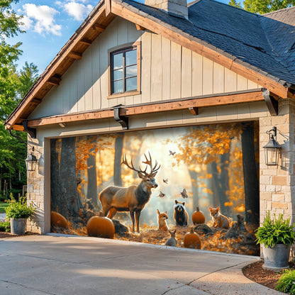 Lorva Autumn Garage Door Banner Decoration Woodland Harvest Retreat