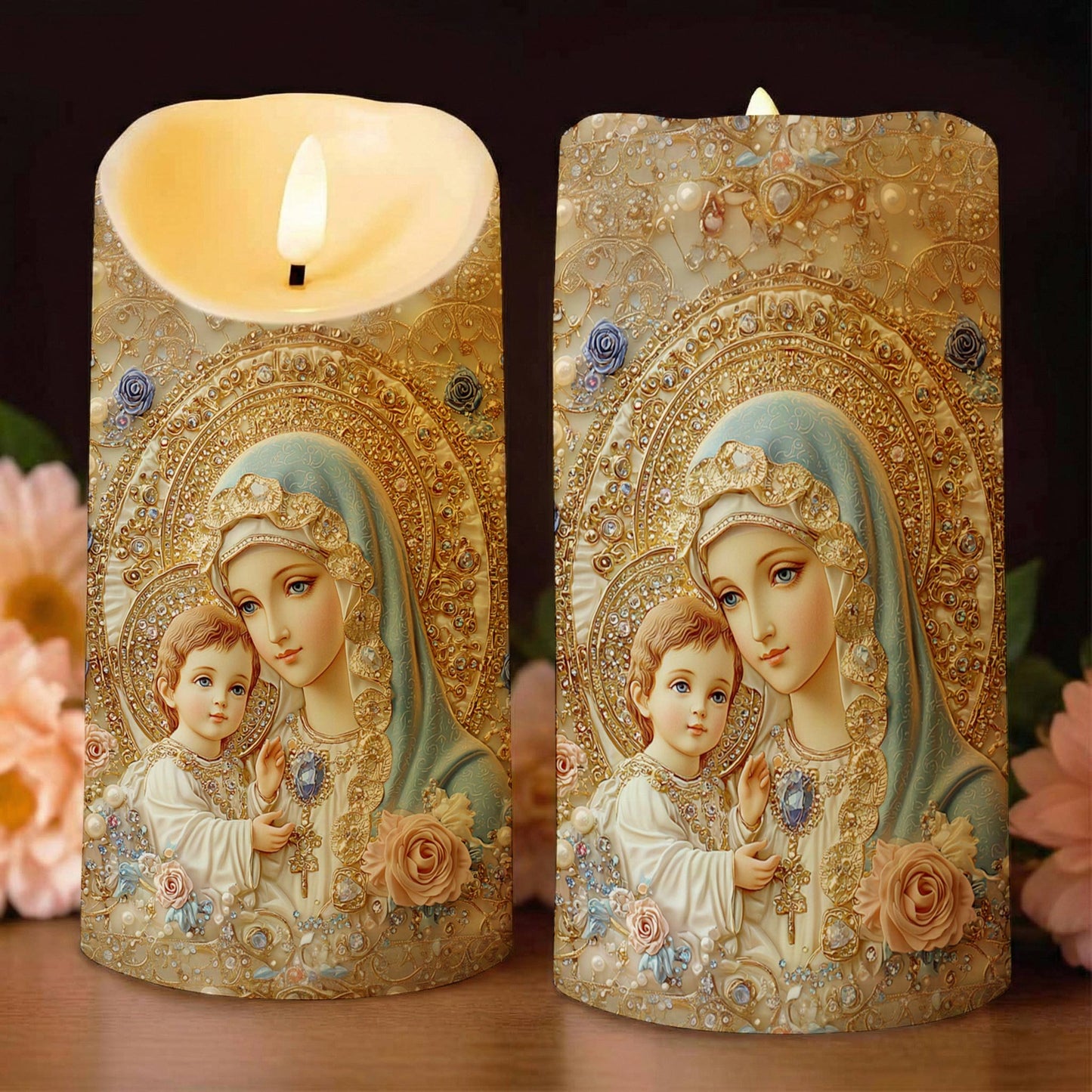 Lorva LED Candle Divine Madonna And Child