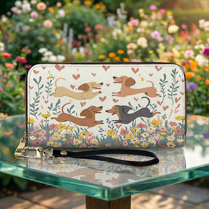 Lorva Leather Wallet Dachshunds Fill My Heart