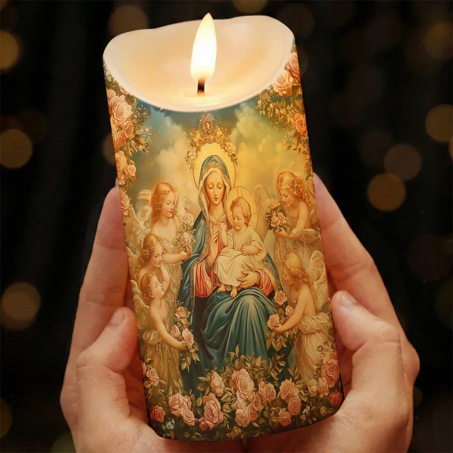 Lorva LED Candle Halo Of Roses