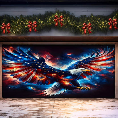 Lorva Patriotic Garage Door Banner Decoration Majestic Eagle