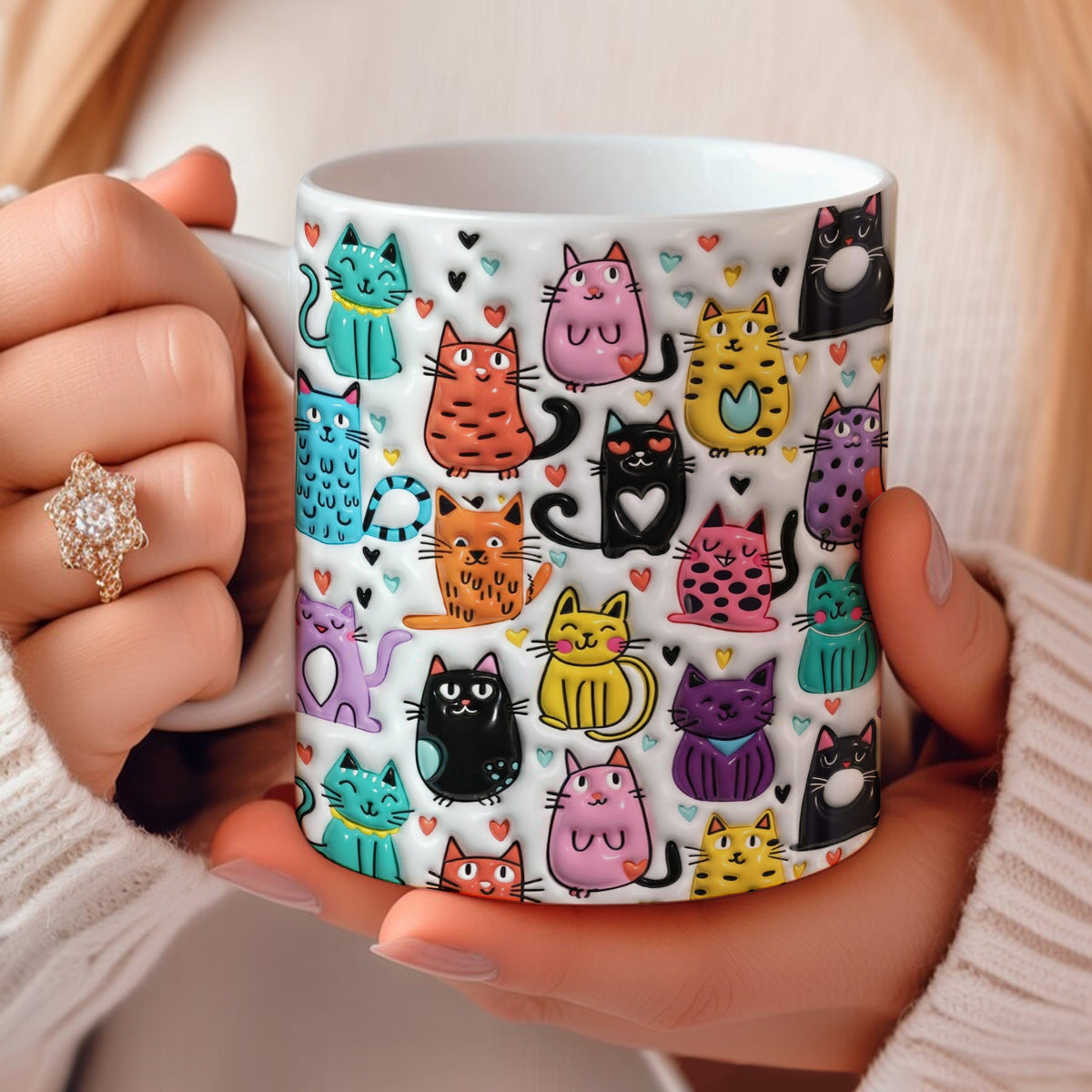 Lorva Mug Lovely Cute Colorful Cats
