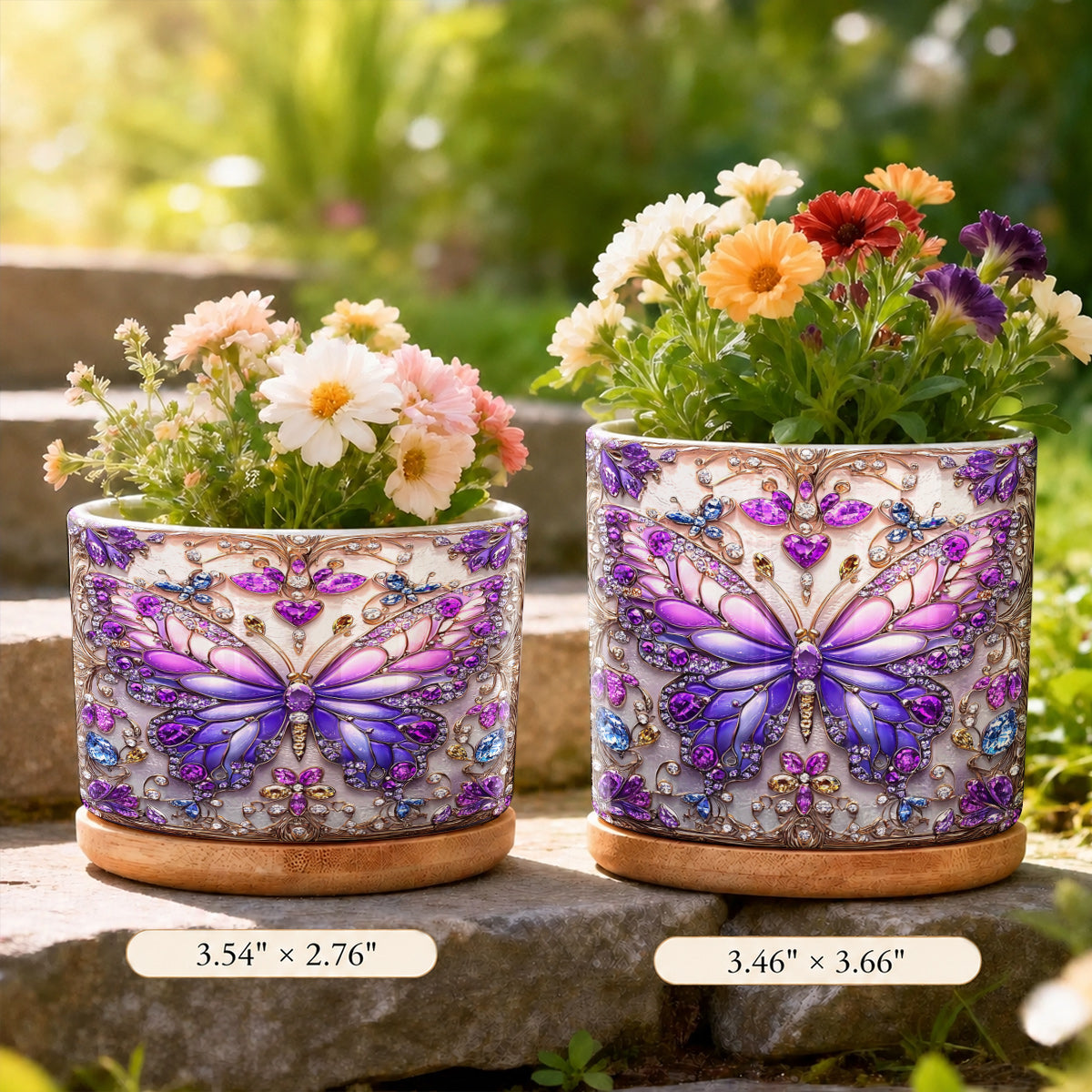 Lorva Ceramic Plant Pot Sparkling Butterfly
