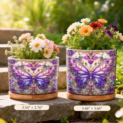 Lorva Ceramic Plant Pot Sparkling Butterfly