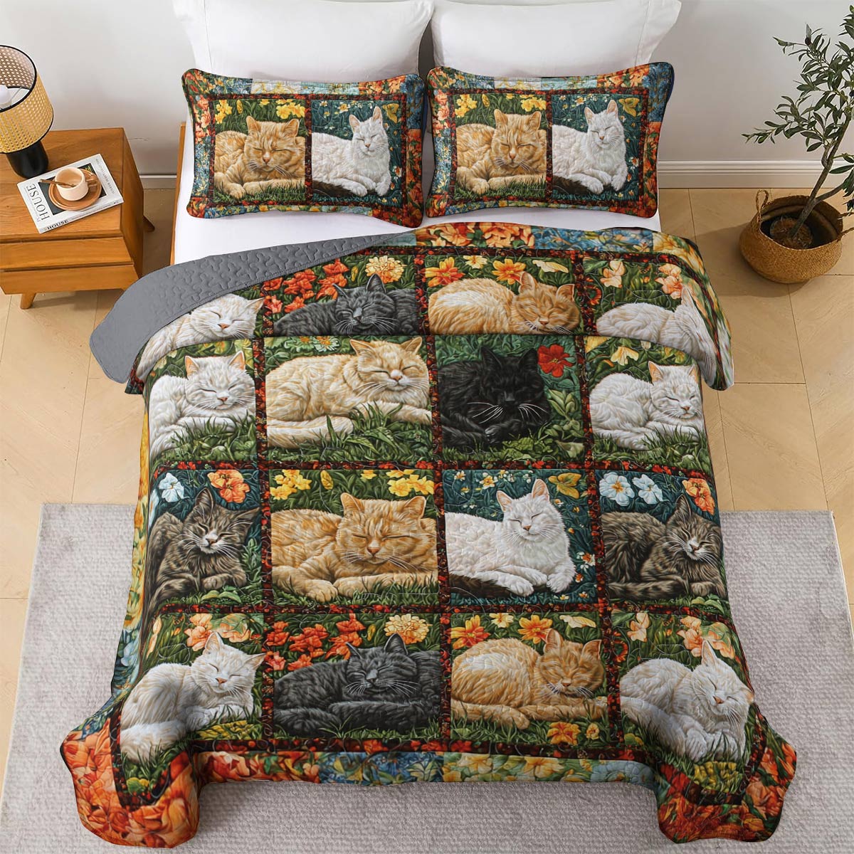 Lorva All Season Quilt 3-Piece Set Catnap Harmony