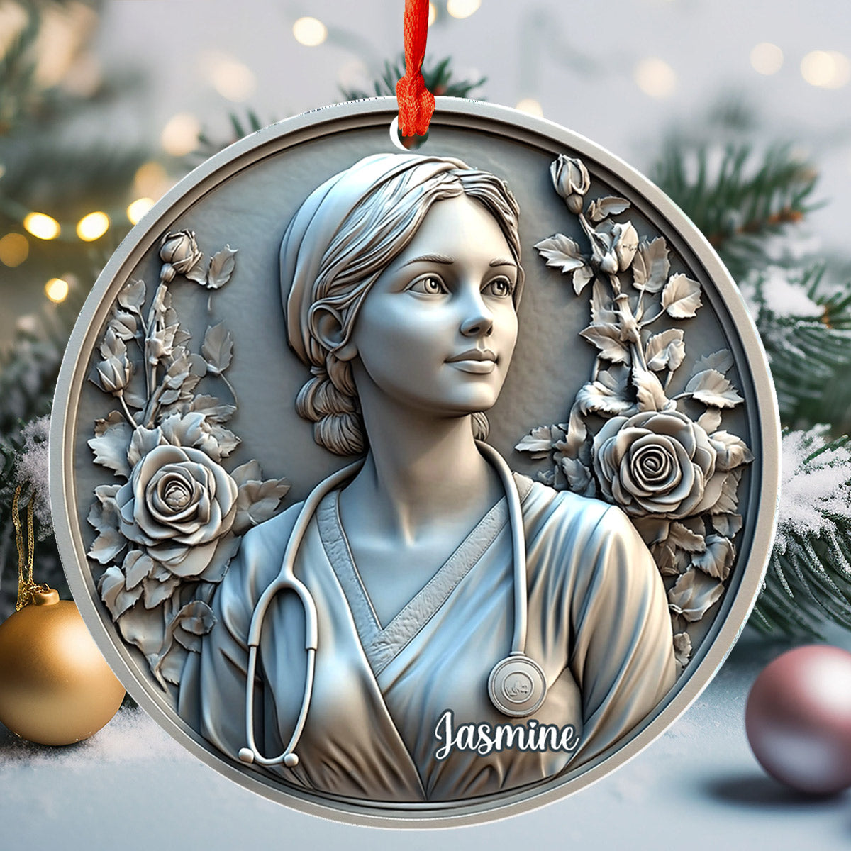 Lorva Nurse Personalized 2D Acrylic Ornament Bloom of Care