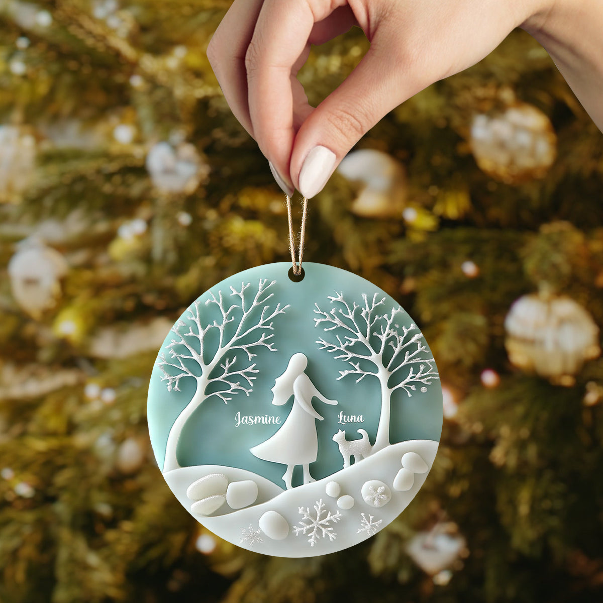 Lorva Cat Personalized 2D Acrylic Ornament Love