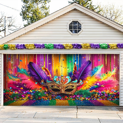 Lorva Garage Door Banner Decoration Gorgeous Mardi Gras Mask