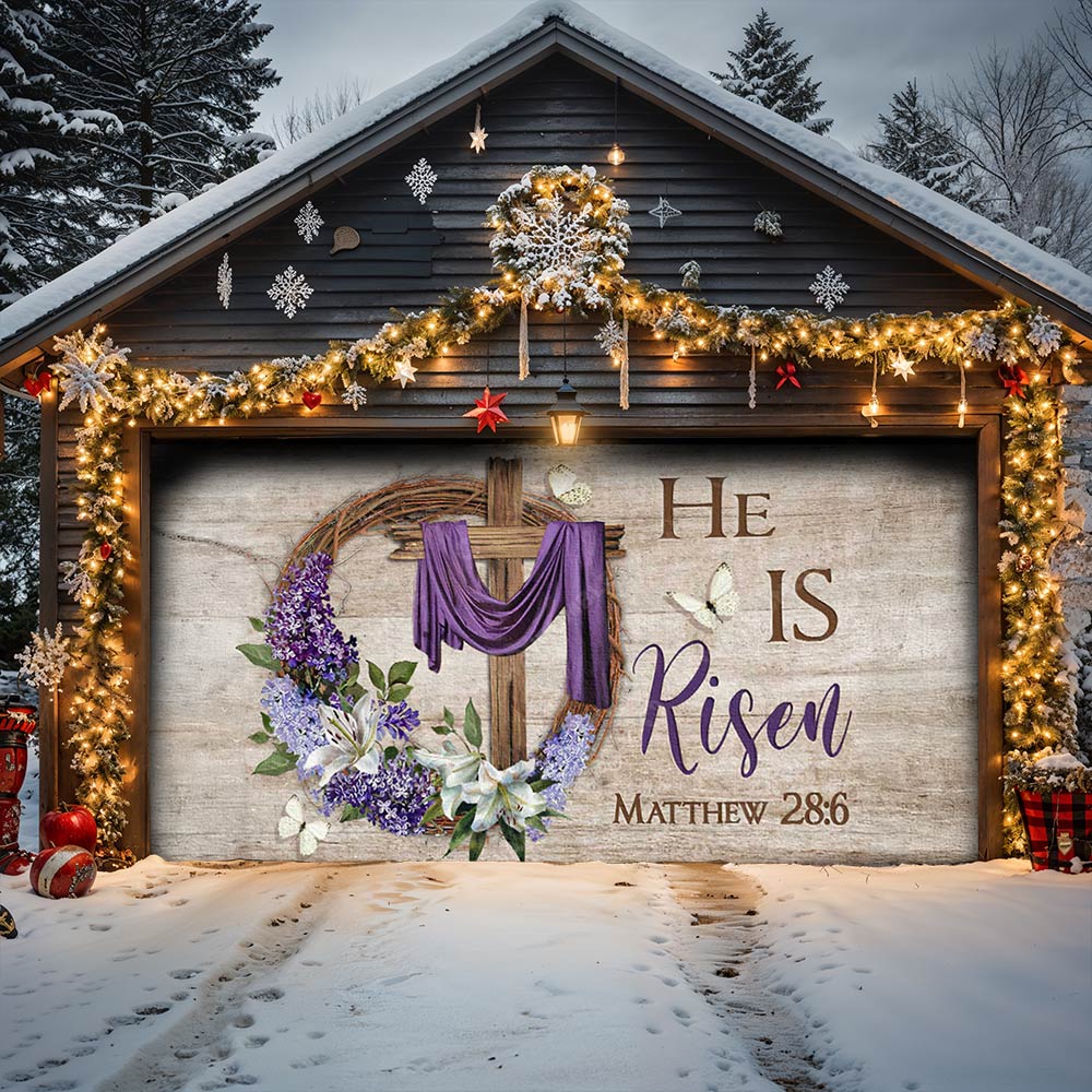 Lorva Garage Door Banner Decoration He Is Risen
